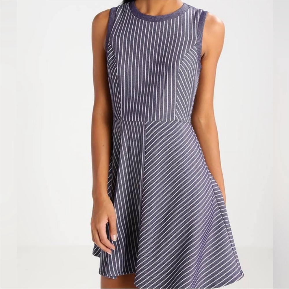 BCBGeneration Navy and White Striped Dress